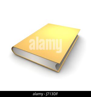 golden books hard book heavy gold cover orange isolated graphics graphic blank Stock Photo