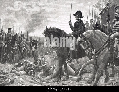 Meeting of Wellington & Blucher after the battle of Waterloo 1815 Stock Photo