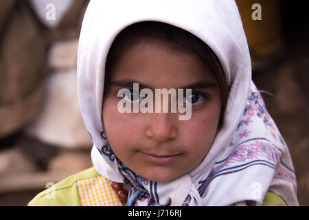 Bakhtiari girl in Chelgerd, Iran Stock Photo