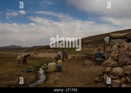 Bakhtiari nomads in Chelgerd, Iran Stock Photo