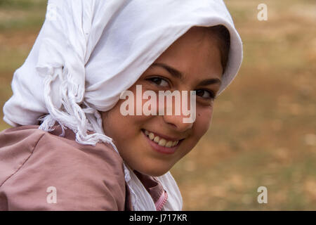 Bakhtiari girl in Chelgerd, Iran Stock Photo