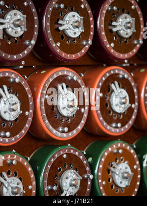 A working recreation of the Turing Machine or Bombe at the home of the WWll codebreakers at Bletchley Park in England. Stock Photo