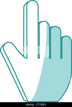 blue shading silhouette of hand cursor pointer Stock Vector