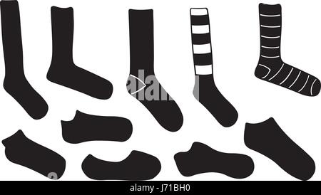 Set of different socks isolated on white Stock Vector