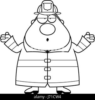 A cartoon fireman with a confused expression Stock Vector Image & Art ...