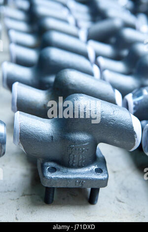 Industrial valves ready for dispatch on Euro pallet Stock Photo