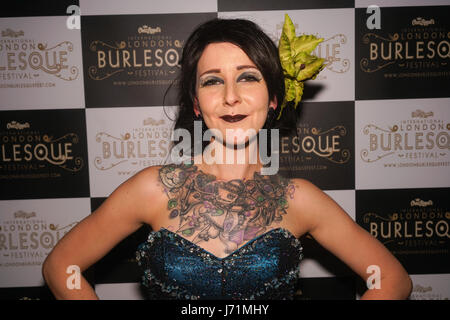 London, UK. 22th May 2017. Lou-Leigh Blue *Bristol, UK preforms at the London Burlesque Festival 2017 - Tattoo Revue at Moth Club, Hackney,London,UK. by See Li/Alamy Live News Stock Photo