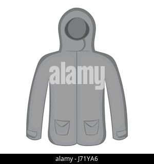Mens winter jacket icon, black monochrome style Stock Vector