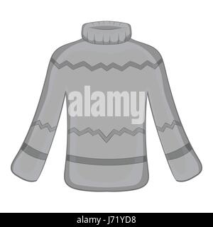 Mens sweater icon, black monochrome style Stock Vector