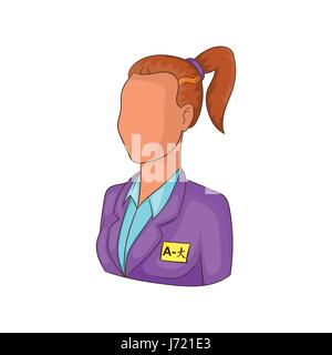 Translator interpreter woman icon, cartoon style Stock Vector