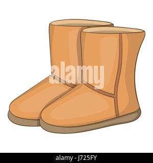 Winter ugg boots icon, cartoon style Stock Vector