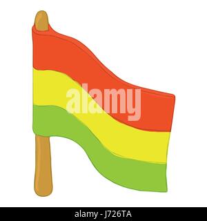 Flag rastaman icon, cartoon style Stock Vector