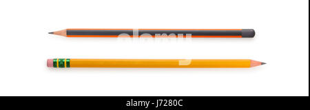 Two sharpened pencils  isolated on white background. Stock Photo
