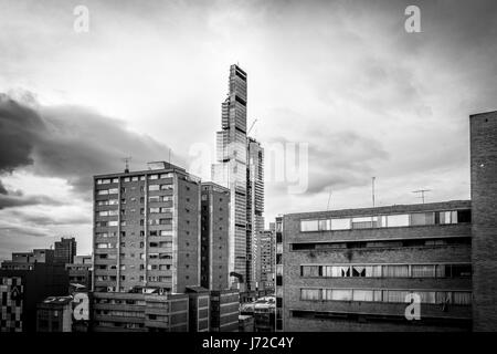 BOGOTA, COLOMBIA - Aug, 2016: Black and White Bogota Skyline - Bogota, Colombia Stock Photo