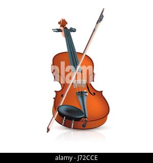 Violin isolated on white background Stock Vector