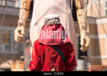 Montreal, CA - 20 May 2017: Royal de Luxe Giants as part of the commemorations of the 375th anniversary of Montreal Stock Photo