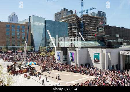 Montreal, CA - 20 May 2017: Royal de Luxe Giants as part of the commemorations of the 375th anniversary of Montreal Stock Photo