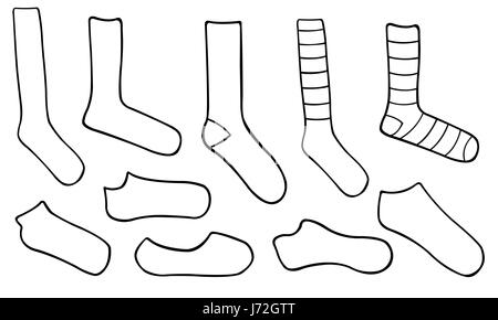 Set of different socks isolated on white Stock Photo