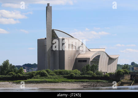 Crossness Sewage Treatment Works on the banks of the River Thames in South East London. Stock Photo