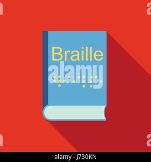 Blindness, Braille writing system icon, flat style Stock Vector