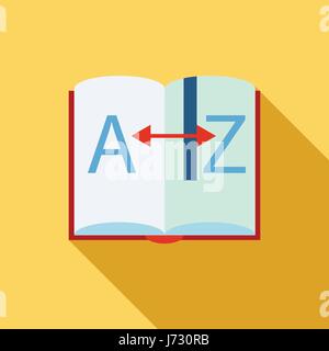 Learning foreign languages icon, flat style Stock Vector