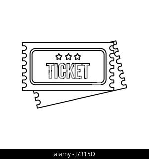 Vintage circus tickets icon, outline style Stock Vector