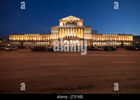 Poland, Warsaw, Grand Theatre and National Opera at night, classical style city landmark Stock Photo