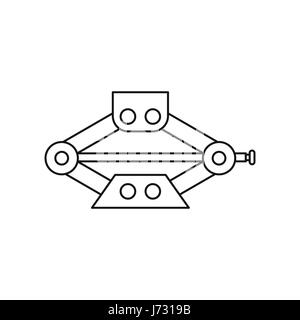 Car jack service equipment icon, outline style Stock Vector