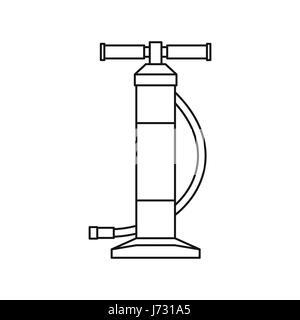 Hand bicycle or car pump icon, outline style Stock Vector