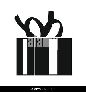 Gift box with ribbon icon, simple style Stock Vector