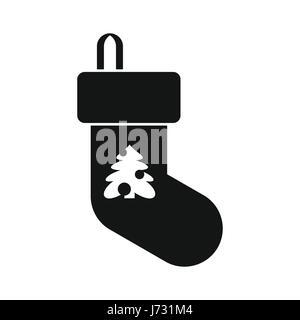 Christmas sock icon, simple style Stock Vector