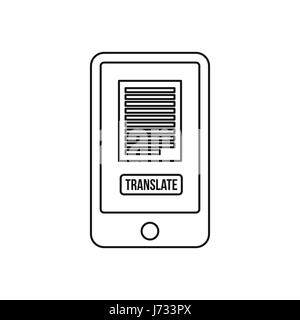 Translate application on a smartphone icon Stock Vector