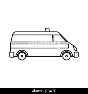 Ambulance car icon, outline style Stock Vector