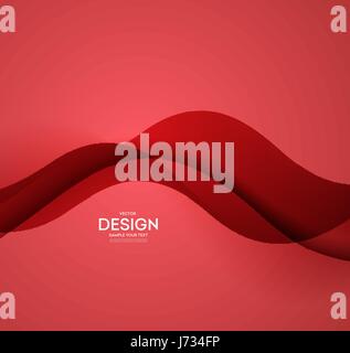 Red vector Template Abstract background with curves lines. For flyer, brochure, booklet and websites design Stock Vector