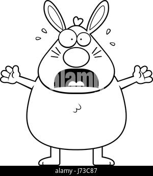 A cartoon rabbit with a scared expression. Stock Vector