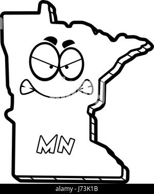 A cartoon illustration of the state of Minnesota looking angry Stock ...