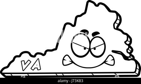 A cartoon illustration of the state of Virgina looking angry Stock ...