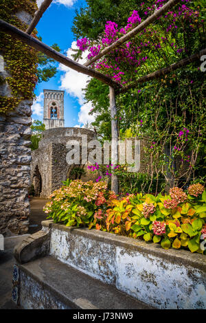 Villa Rufolo is a building within the historic center of Ravello, a town in the province of Salerno, Italy. Stock Photo