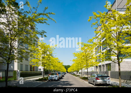 Modern luxury apartment buildings on Clara-Wieck-Strasse in the new diplomatic quarter of Berlin, Germany