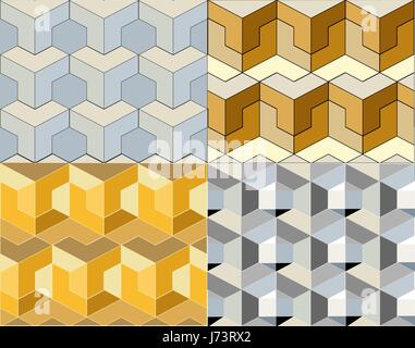 geometrical shape. four abstract multicolor background Stock Vector