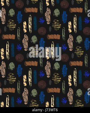Abstract seamless pattern with textured shapes. Colorful abstract repeating background. Creative design Stock Vector