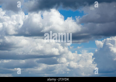 Blue sky with lots of white clouds Stock Photo