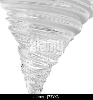 Realistic tornado swirl isolated on white background. 3D rendering Stock Photo