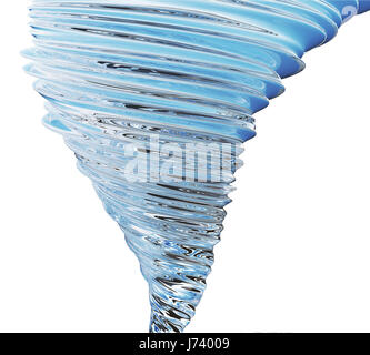 Abstract glass tornado isolated on white background. 3D rendering Stock Photo