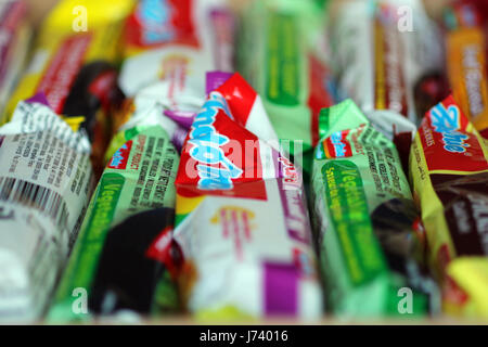 macro view instant noodle packets Stock Photo