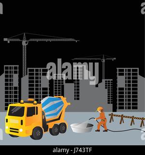 Building under Construction site, Stock Vector
