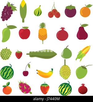 Fruits Icon Set Stock Vector Image & Art - Alamy