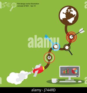 search engine optimization success business vector illustration design, background with copy space. Stock Vector