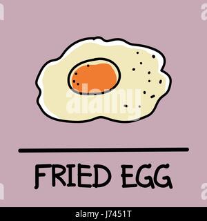 Cute Fried egg hand-drawn style,drawing,hand drawn vector illustration. Stock Vector