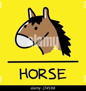 Cute horse hand-drawn style,drawing,hand drawn vector illustration. Stock Vector